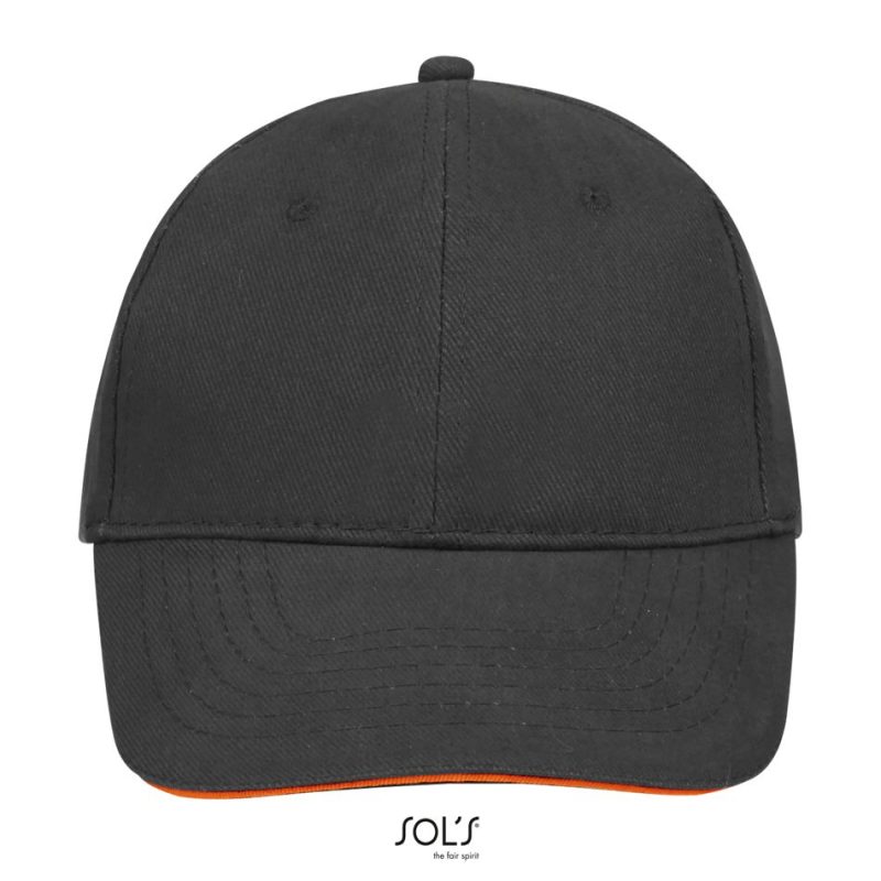 Gorra 6 Paneles Buffalo Sols - Gris Oscuro_Naranja - Sols