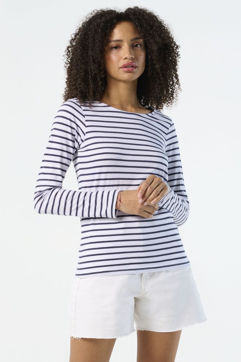 Camiseta Mujer Manga Larga A Rayas Marine Women Sols