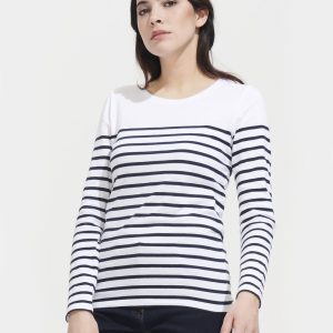 Camiseta Rayada De Manga Larga Para Mujer Matelot Lsl Women Sols