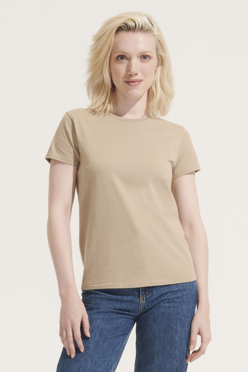 Camiseta Mujer Ajustada De Punto Liso Y Cuello Redondo Pioneer Women Sols