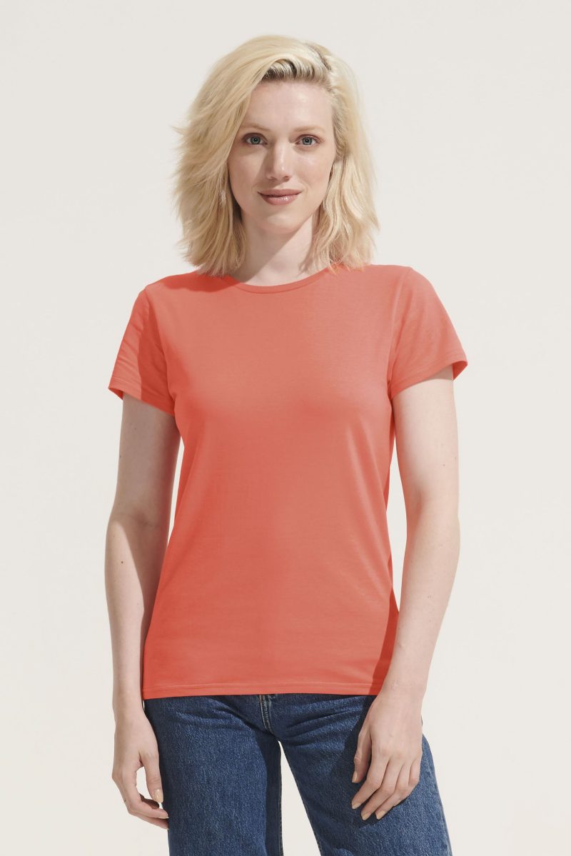Camiseta Mujer Ajustada De Punto Liso Y Cuello Redondo Crusader Women Sols