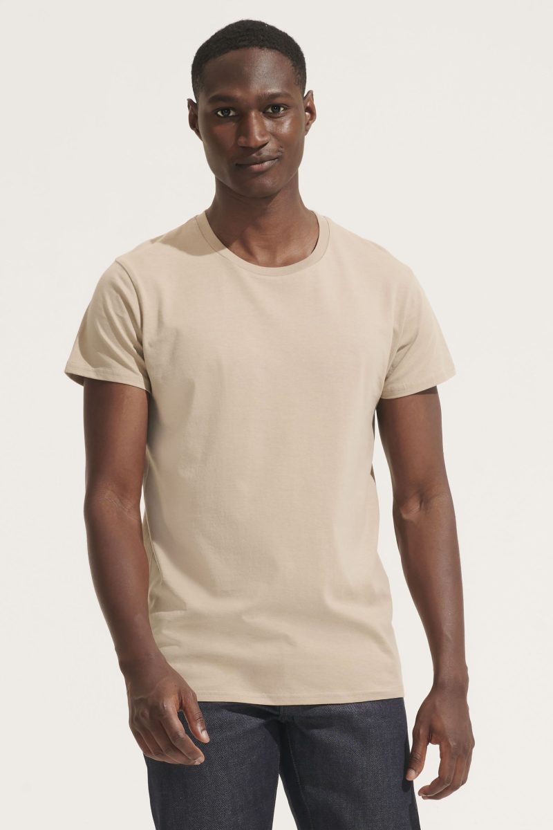 Camiseta Hombre Ajustada De Punto Liso Y Cuello Redondo Crusader Men Sols