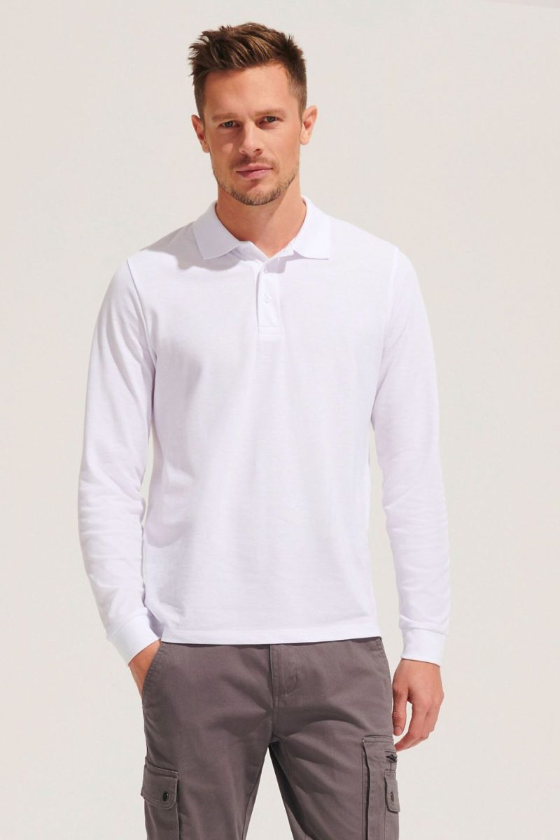 Polo Unisex Manga Larga De Polialgodón Prime Lsl Sols