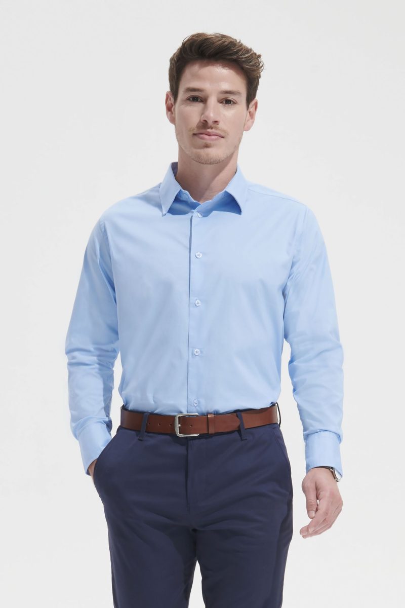 Camisa Hombre Strech Manga Larga Brighton Sols